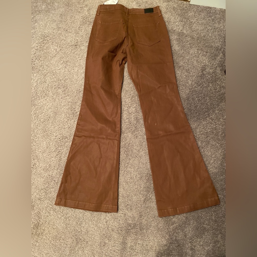 Coated brown flare Jeans